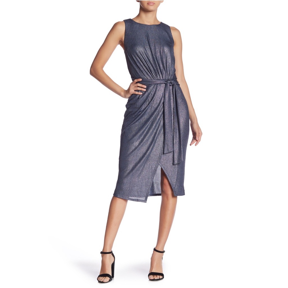 NWT Front Tie Sleeveless Metallic Dress XS